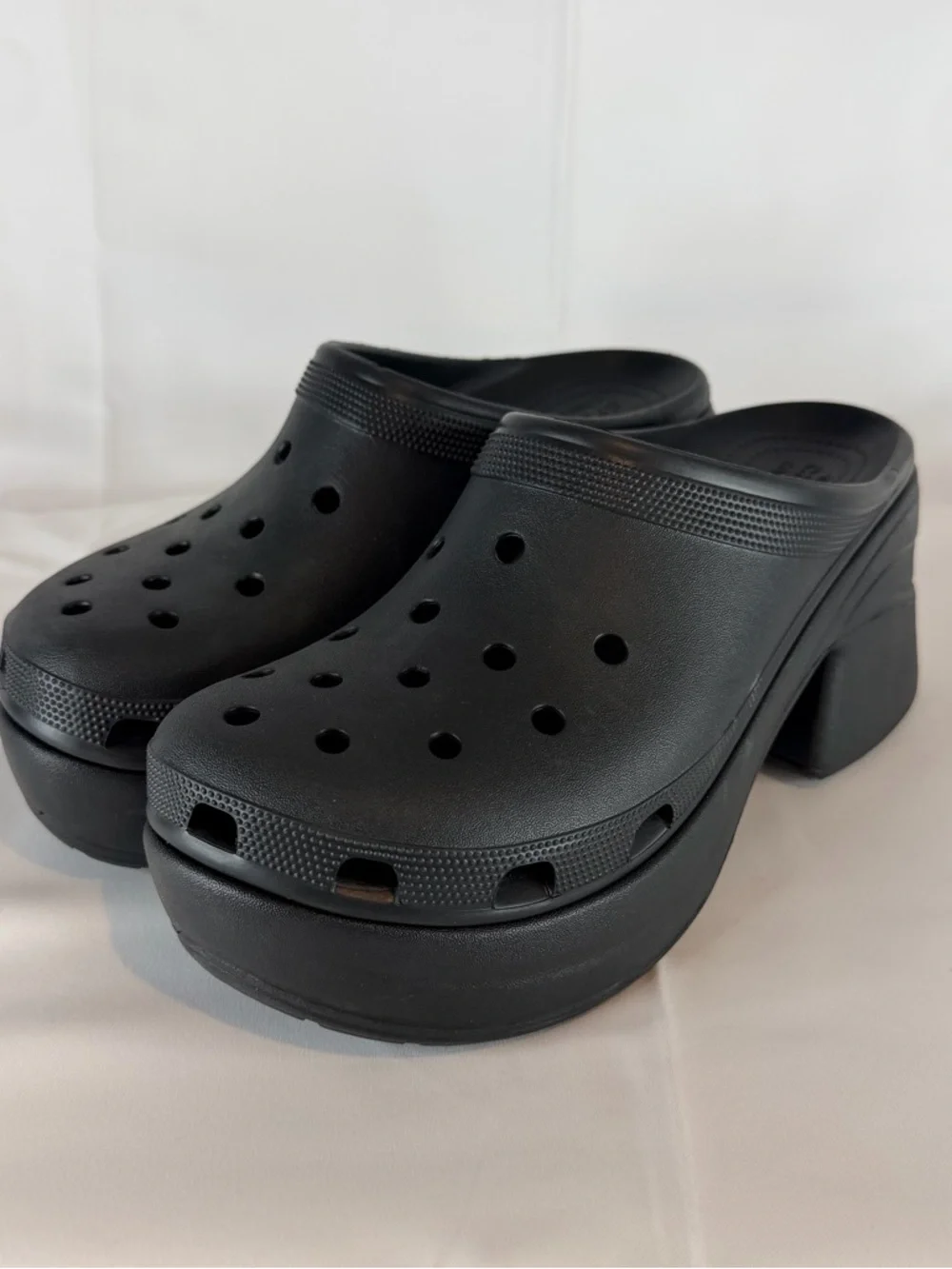 CROCS Women’s Size 12 Shoes Mule Platform Style Slip-On NEW Black Chunky